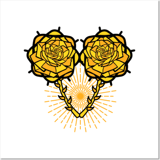 yellow rose Posters and Art